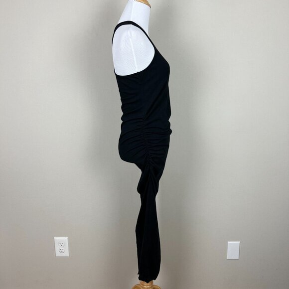 Michael Stars Racerback Midi Dress Womens Medium Black Shirred Bodycon 9579 M - Picture 5 of 14
